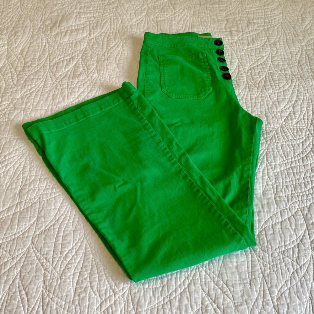 Paloma Wool Margherita wide leg high waist Green  pants 8 - Picture 11 of 14